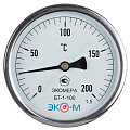 Термометр биметаллический осевой Дк100 200С L=100мм БТ-1-100 ЭКОМЕРА БТ-1-100-200С-L100