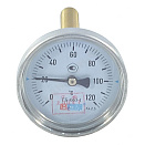 Термометр биметаллический осевой Дк63 120С L=100мм G1/2" ТБ63 Метер