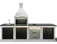 Барбекю Grill-Rocks Модульная бетонная кухня - Жаровня + печь под казан + стол + мойка