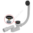 Слив-перелив для ванны плоский автоматический с переходной трубкой 10гр. 40/50 слив клапан(025-1460)