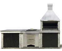 Барбекю Grill-Rocks Модульная бетонная кухня - Жаровня + печь под казан + стол