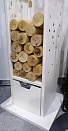 SafaMaster Стеллаж для дров Сюрприз KD913 белый глянец, лазерная резка