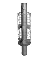 Дымоход - конвектор с сеткой для камней D115мм L1м