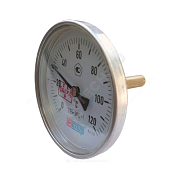 Термометр биметаллический осевой Дк100 120С L=80мм G1/2" ТБ100 Метер